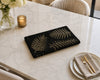 Black & Gold Leaf Table Runner With Placemate / Lixra