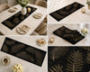Black & Gold Leaf Table Runner With Placemate / Lixra