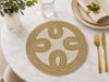 Gold & Ivory Paisley Beaded Placemat Set Of 2 / Lixra