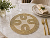 Gold & Ivory Paisley Beaded Placemat Set Of 2 / Lixra