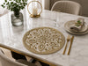 Ivory & Gold Mandala Beaded Placemat Set of 2 / Lixra