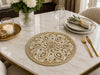 Ivory & Gold Mandala Beaded Placemat Set of 2 / Lixra