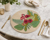 Beaded Flamingo Floral Placemat Set Of 2 / Lixra