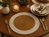 Gold and Ivory Beaded Placemat Set Of 2 / Lixra