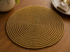 Golden Round Beaded Placemat Set Of 2 / Lixra