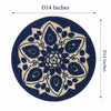 Navy Blue Floral Beaded Round Placemat Set of 2 / Lixra