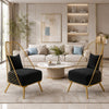 Velvet Fabric Accent Chair Set Of 2 / Lixra