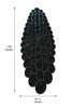 Black Beaded Table Runner with Gold Floral Design / Lixra