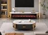 Stylish Coffee Table & TV Stand Set With LED Fireplace / Lixra