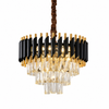 Modern Black and Gold Crystal Drum Chandelier with LED Lighting / Lixra