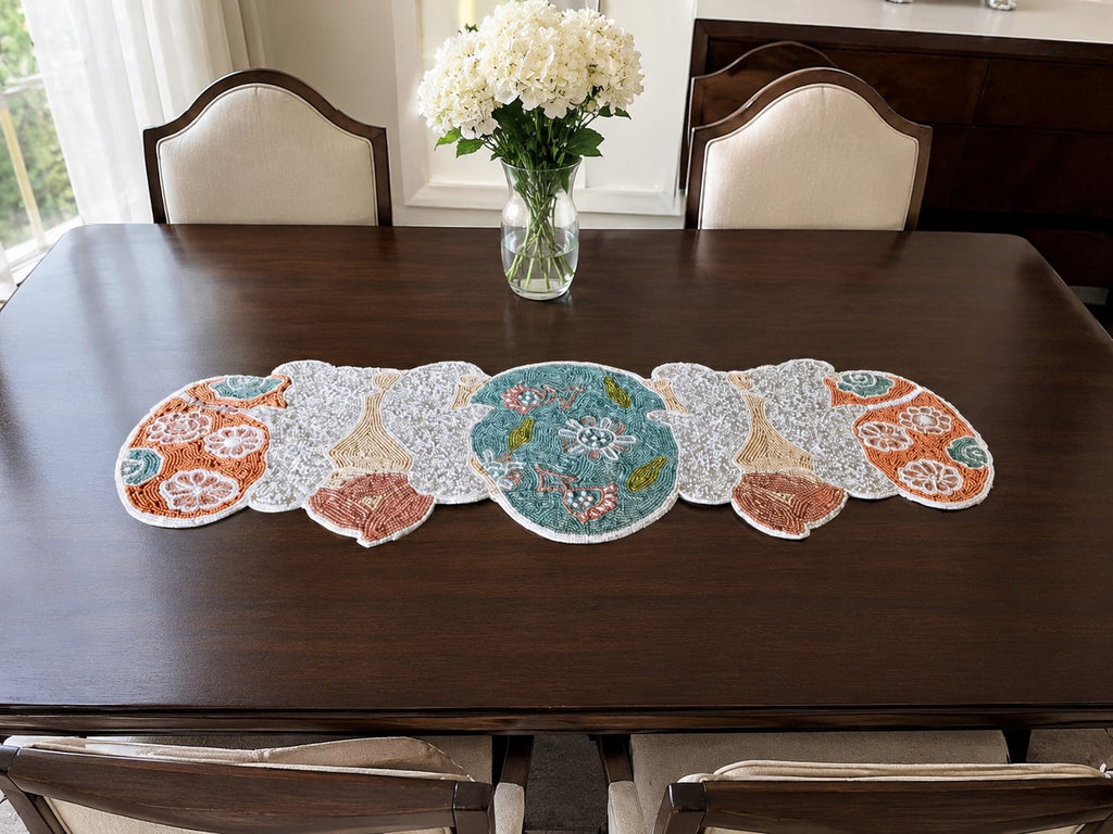 Versatile Embroidered Cut work Table Runner / Lixra