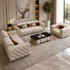 Elegant Tufted Leather Sofa Set / Lixra
