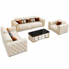 Elegant Tufted Leather Sofa Set / Lixra