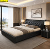 Elegant Button Tufted Design Leather Bed / Lixra