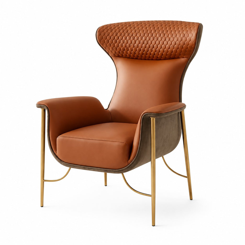 Modern Leather Upholstered Accent Chair / Lixra