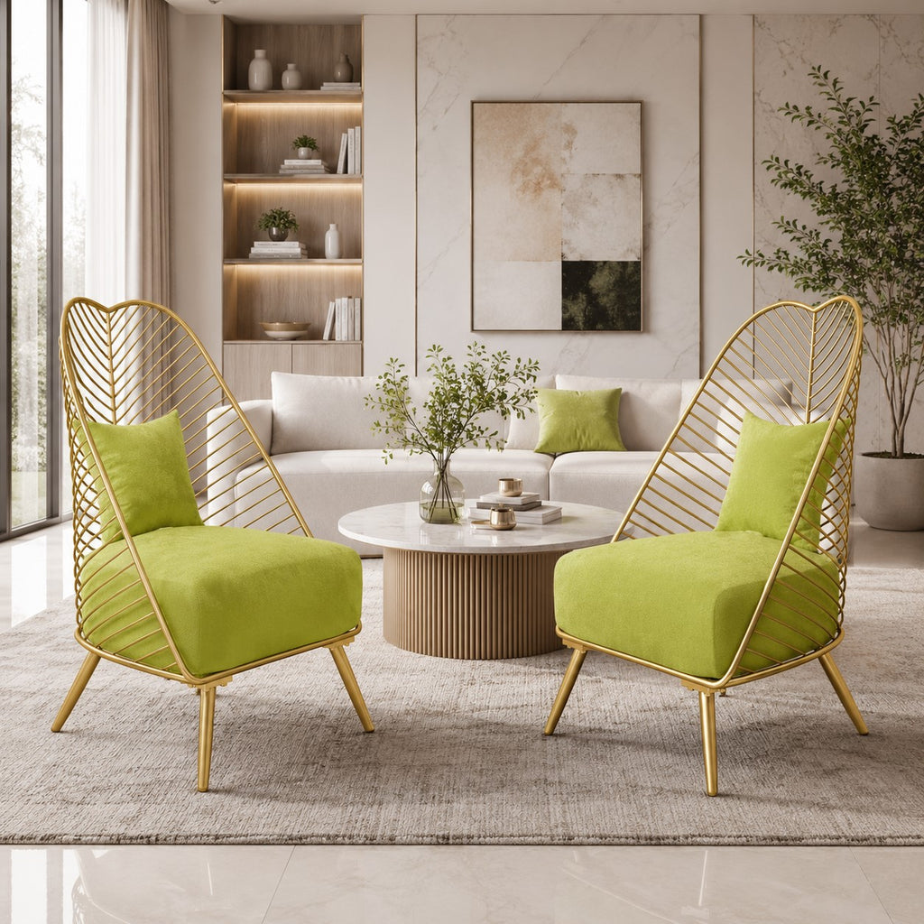 Set Of 2 Metallic Accent Chair / Lixra