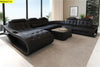 U-shape Leather Sectional LED Sofa
