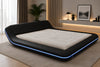 Elementary Design Leather Bed With LED Lights / Lixra