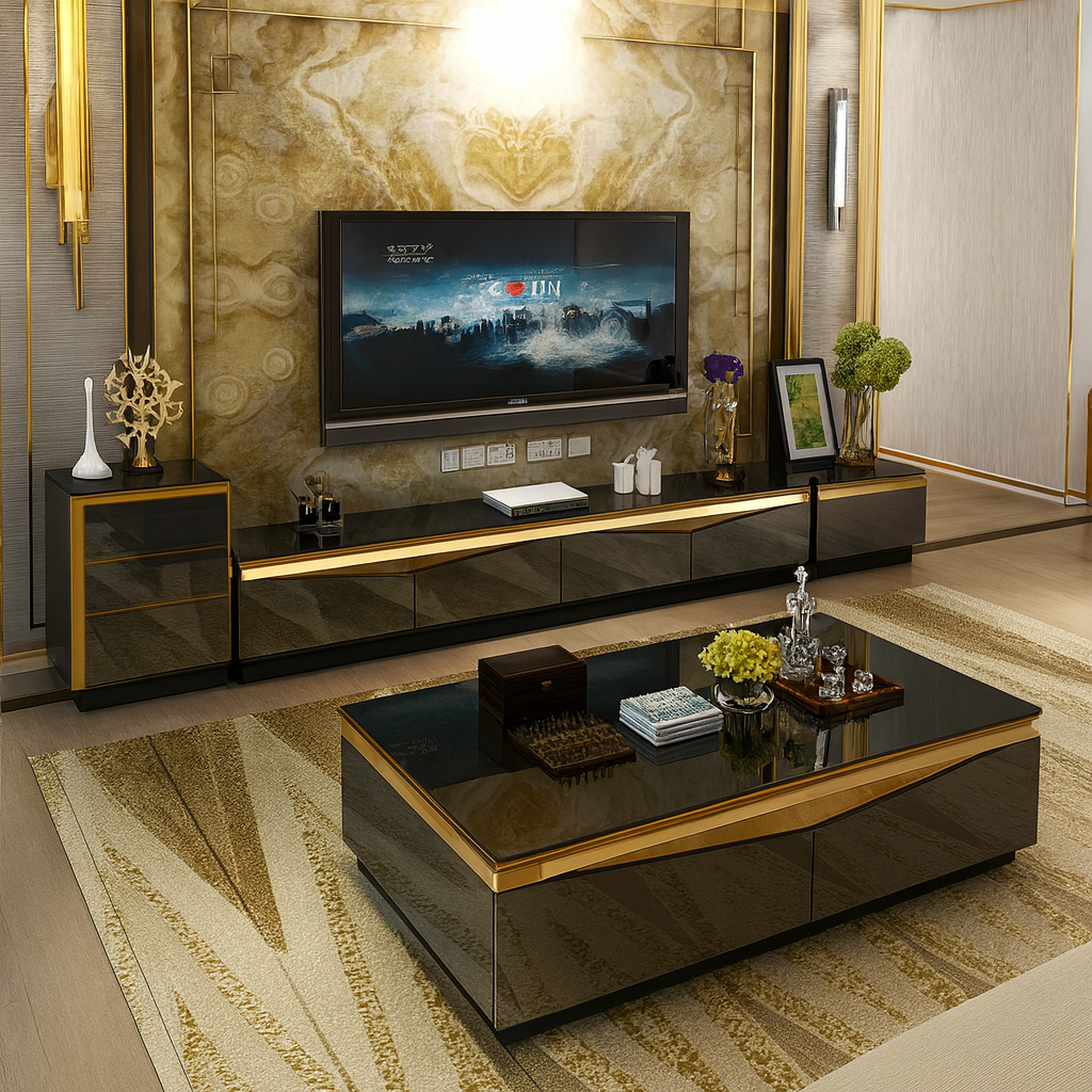 Splendid Excellent Finish Wooden Coffee Table and TV Stand / Lixra