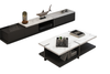 Rarified Esthetic Rustic Hand-Hewn Marble Look Top Coffee Table & TV Stand / Lixra