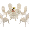 Round Marble European Dining Table Set with Lazy Susan / Lixra