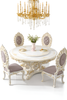 European Marble Round Brusten Dining Table Set / Lixra