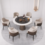 Fabric Upholstered Round Dining Table Set