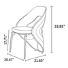Set Of 2 Modern Design Fabric Upholstery Dining Chair