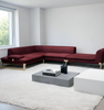 Velvet Fabric Sectional Sofa for Living-Room / Lixra