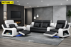 Leather Upholstery Power Recliner LED Sofa-Set / Lixra