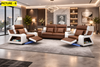 Leather Upholstery Power Recliner LED Sofa-Set / Lixra