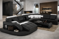 Italian Style Living Room Leather Sectional Sofa / Lixra