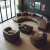 Modern Sectional Curved Leather Sofa / Lixra
