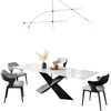 Modern Extendable Marble Dining Table Set / Lixra