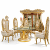 European Brusten Carved Dining Table Set / Lixra