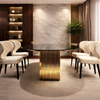 Luxury Oval Dining Table with Gold Base / Lixra