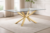 Golden Base Glass Top Dining Table / Lixra