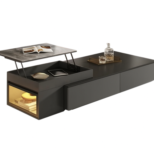 Rectangular Modern Coffee Table with LED / Lixra