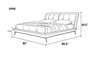 Luxurious Design Rectangular Leather Bed