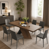 Rectangular Extendable Design Wooden Dining Table Set For 6 / Lixra 