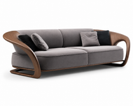 Luxurious Wooden 4-Seater Velvet Fabric Sofa / Lixra