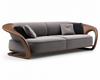 Luxurious Wooden 4-Seater Velvet Fabric Sofa / Lixra