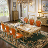 European Rectangle Marble Royal Dining Table Set / Lixra