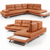 Luxurious Contemporary Style Cozy Leather Sectional Sofa Set / Lixra