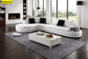 Concrete French Style Cozy Leather Sectional Sofa Set / Lixra