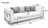 Leather Upholstered Sofa Set for Living Room