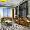 Leather Upholstered Sofa Set for Living Room