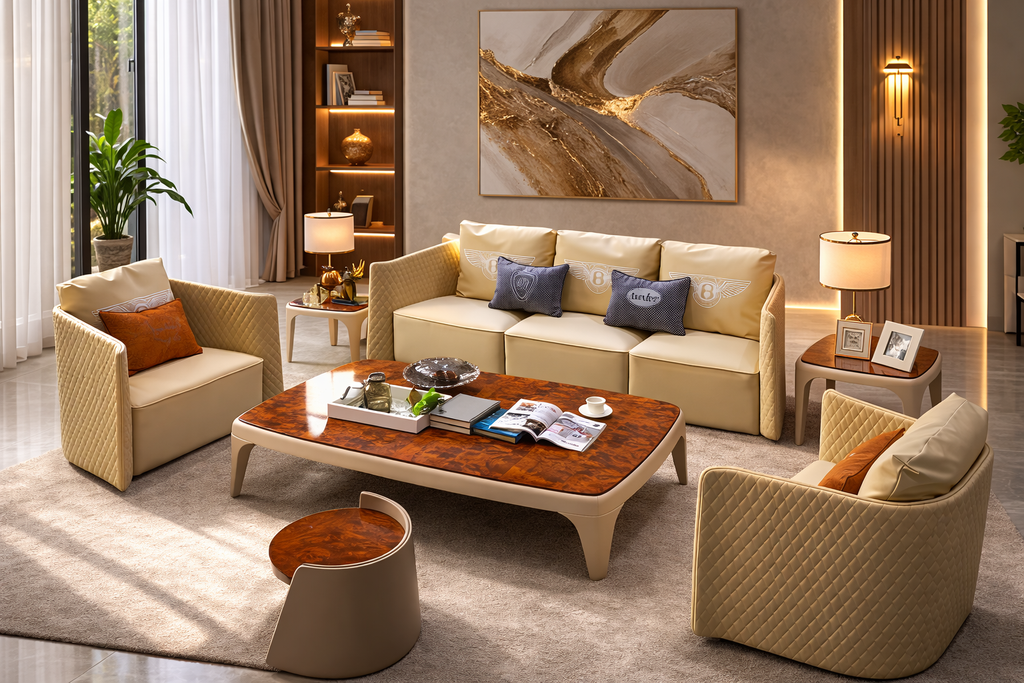 3-pcs Luxury Leather Sofas For Living Room