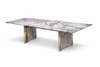 Modern Rectangular Marble-Top Dining Table Set / Lixra