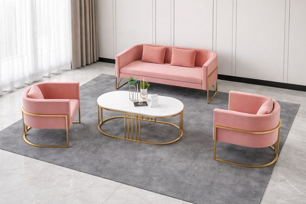 Contemporary Indoor 3-Pcs Fabric Sofa Set / Lixra